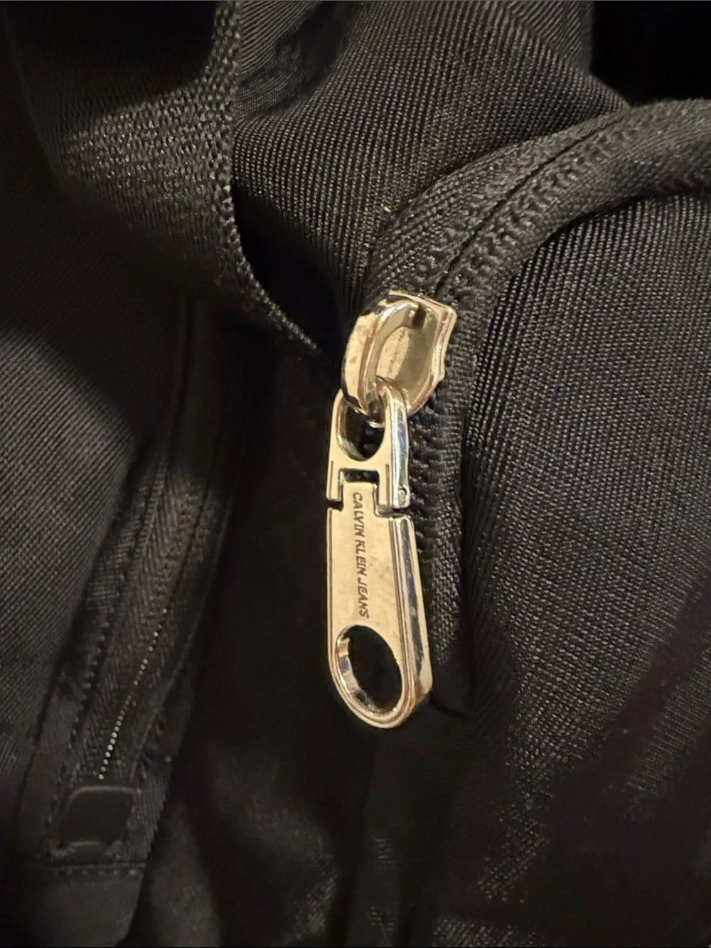Calvin Klein  Black Nylon Flap Backpack with Front Pocket